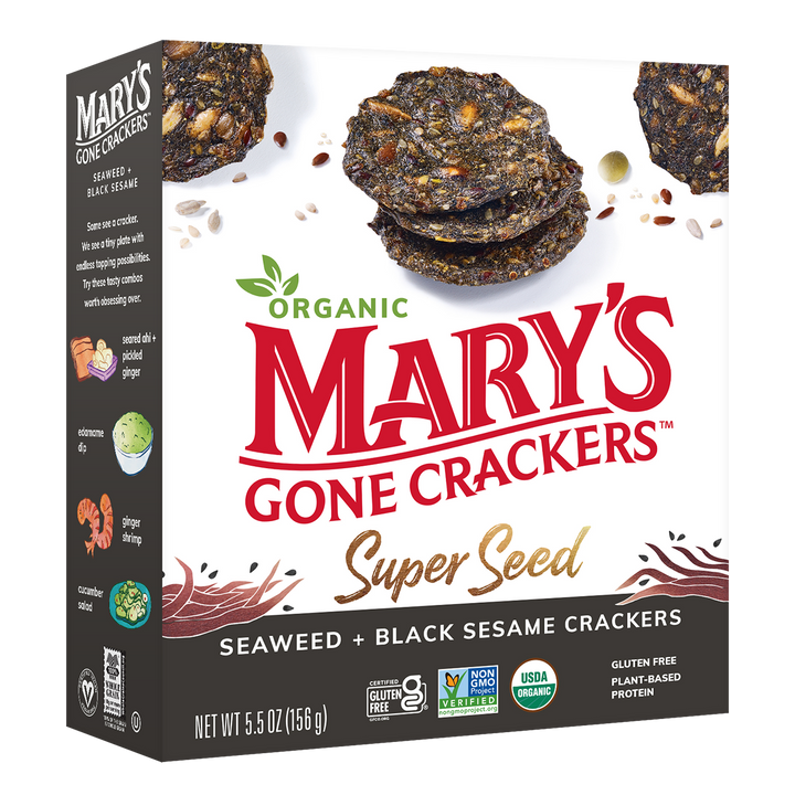 Crackers aux super graines d'algues et de sésame noir
