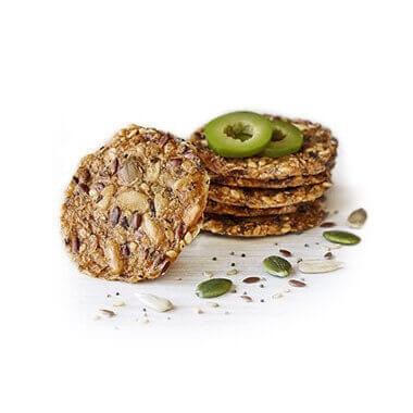 Crackers aux super graines de basilic et d'ail